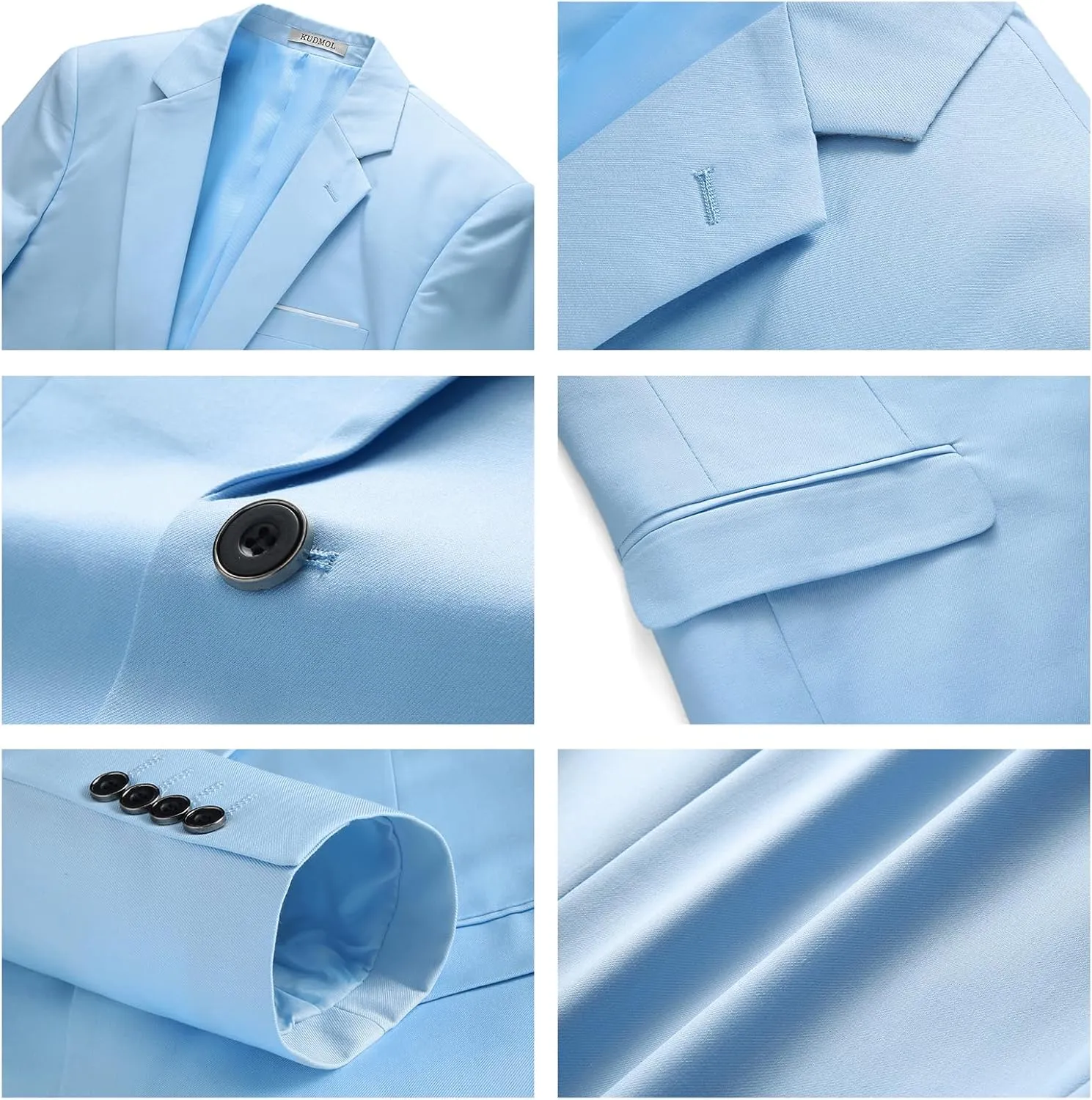Mens Suits 3 Pieces Slim Fit One Button Solid Suit Blazers for Business Wedding Formal Prom Tuxedo Blazer Vest & Pant Set