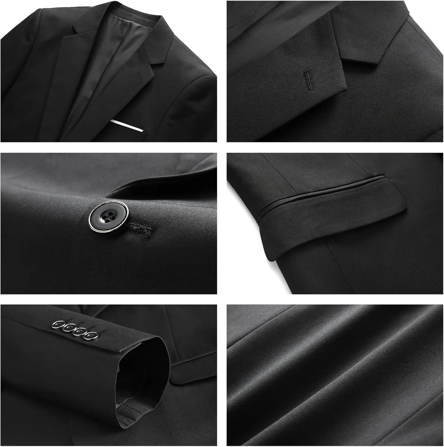 Mens Suits 3 Pieces Slim Fit One Button Solid Suit Blazers for Business Wedding Formal Prom Tuxedo Blazer Vest & Pant Set