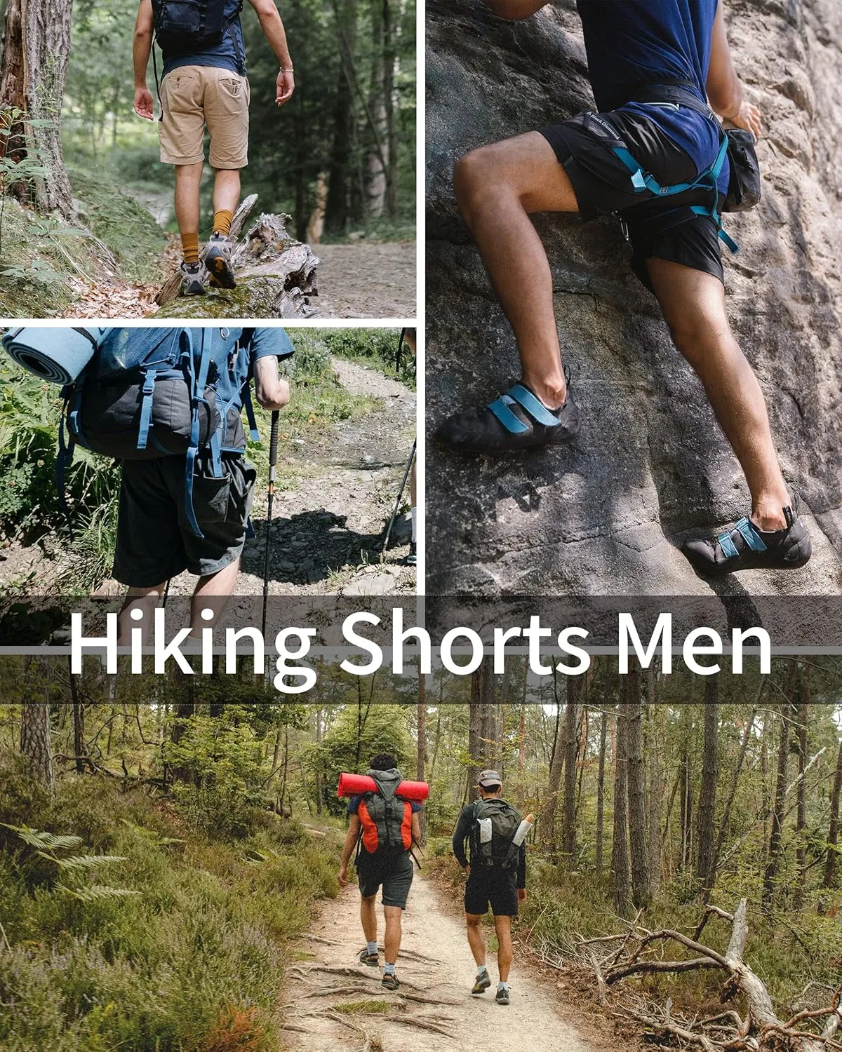 Men's Work Shorts, Cargo Werkshorts, Workwear Hiking Shorts with Utility Multi-Pocket