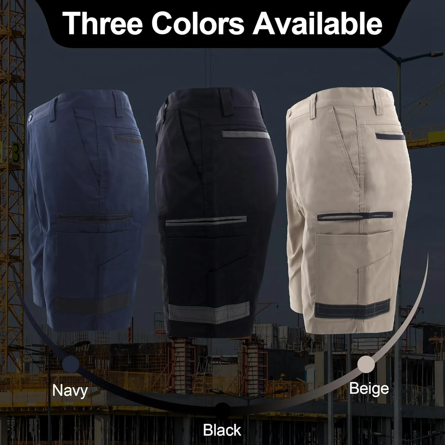 Men's Work Utility Shorts Lightweight Relaxed-Fit Multi-Pocket Work Short.