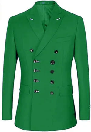 Mi Bo Tong Men's Suit Blazer Double Breasted Suit Jacket Slim Fit Mens Sports Coats Blazers