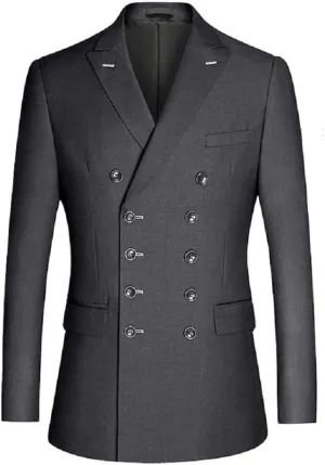 Mi Bo Tong Men's Suit Blazer Double Breasted Suit Jacket Slim Fit Mens Sports Coats Blazers