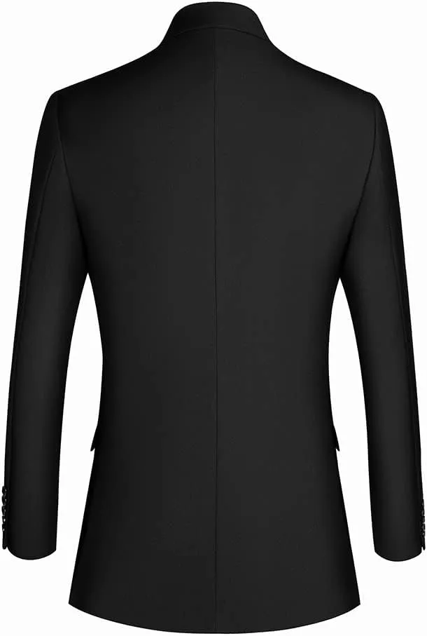 Mi Bo Tong Men's Suit Blazer Double Breasted Suit Jacket Slim Fit Mens Sports Coats Blazers
