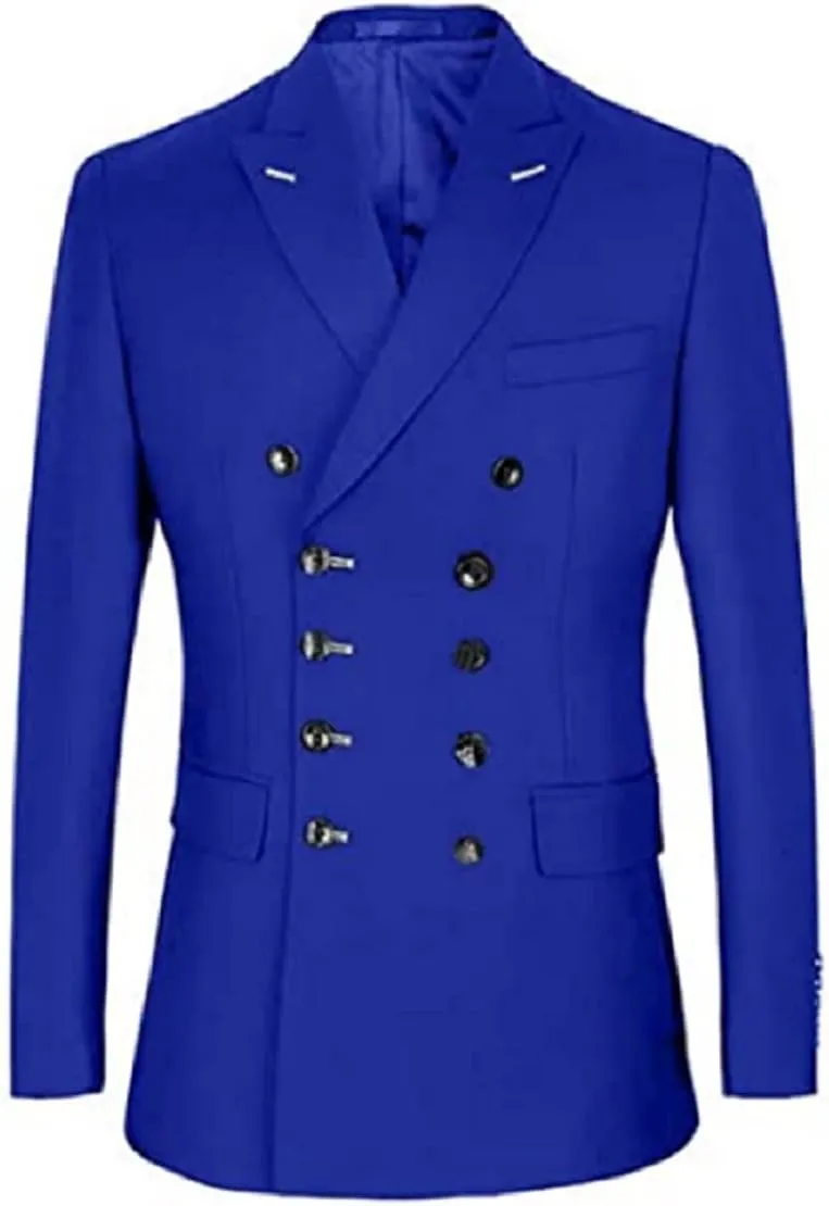 Mi Bo Tong Men's Suit Blazer Double Breasted Suit Jacket Slim Fit Mens Sports Coats Blazers