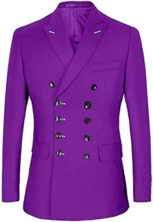 Mi Bo Tong Men's Suit Blazer Double Breasted Suit Jacket Slim Fit Mens Sports Coats Blazers