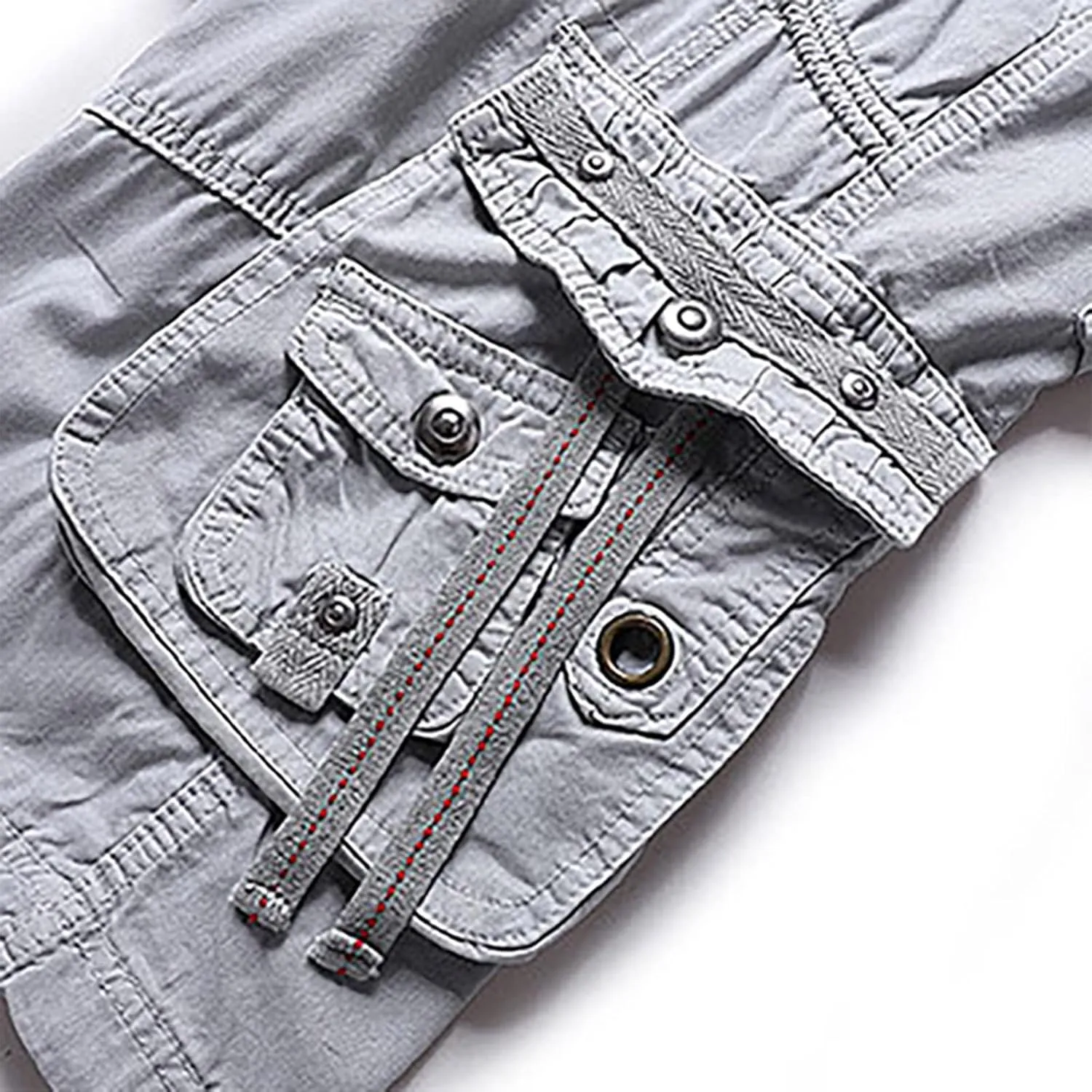 Muscularfit Mens Cargo Shorts Fashion Outdoor Multi Pockets Cotton Work Utility Tooling Shorts Casual Buckle Zipper Shorts