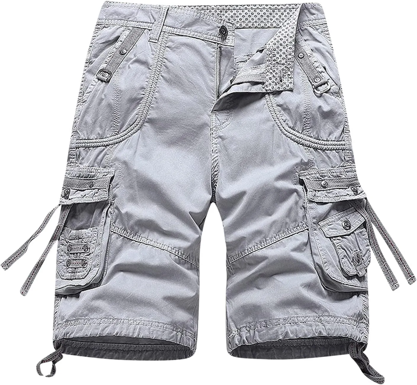 Muscularfit Mens Cargo Shorts Fashion Outdoor Multi Pockets Cotton Work Utility Tooling Shorts Casual Buckle Zipper Shorts