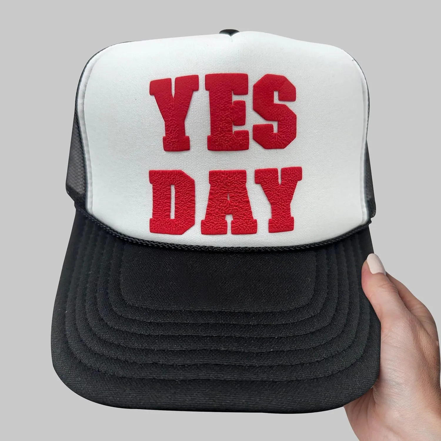 NACRE APPAREL Puff Trucker Hat Puff Vinyl Printed Trucker Hat Foam Trucker Hat