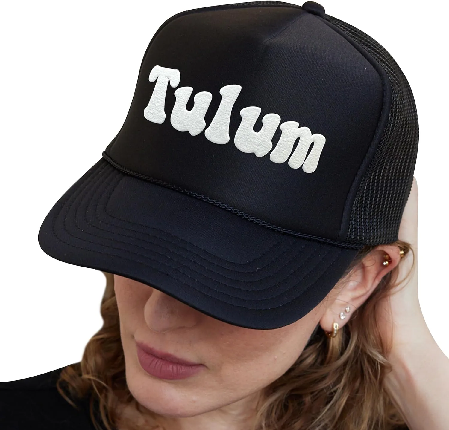 NACRE APPAREL Puff Trucker Hat Puff Vinyl Printed Trucker Hat Foam Trucker Hat