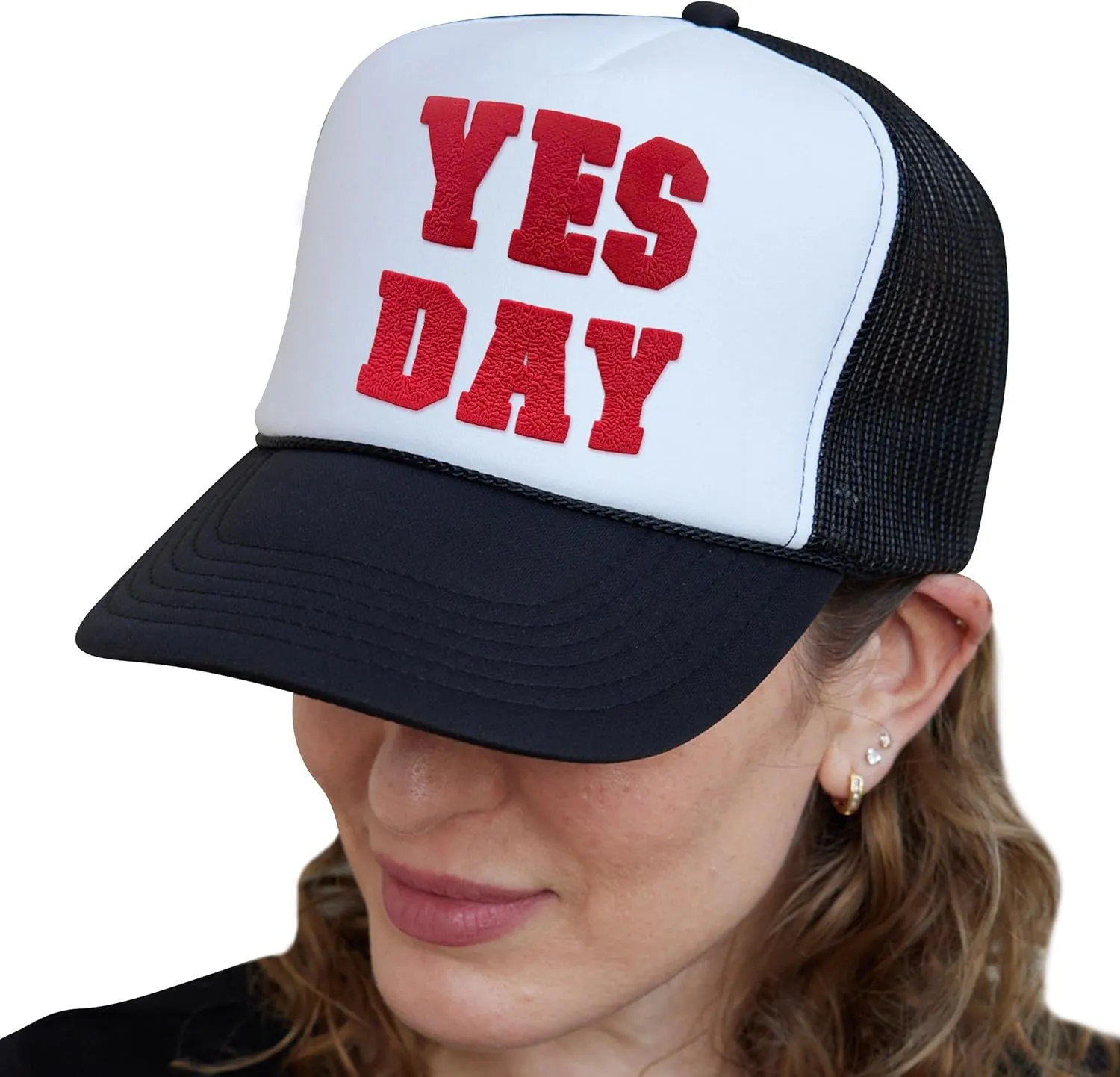 NACRE APPAREL Puff Trucker Hat Puff Vinyl Printed Trucker Hat Foam Trucker Hat