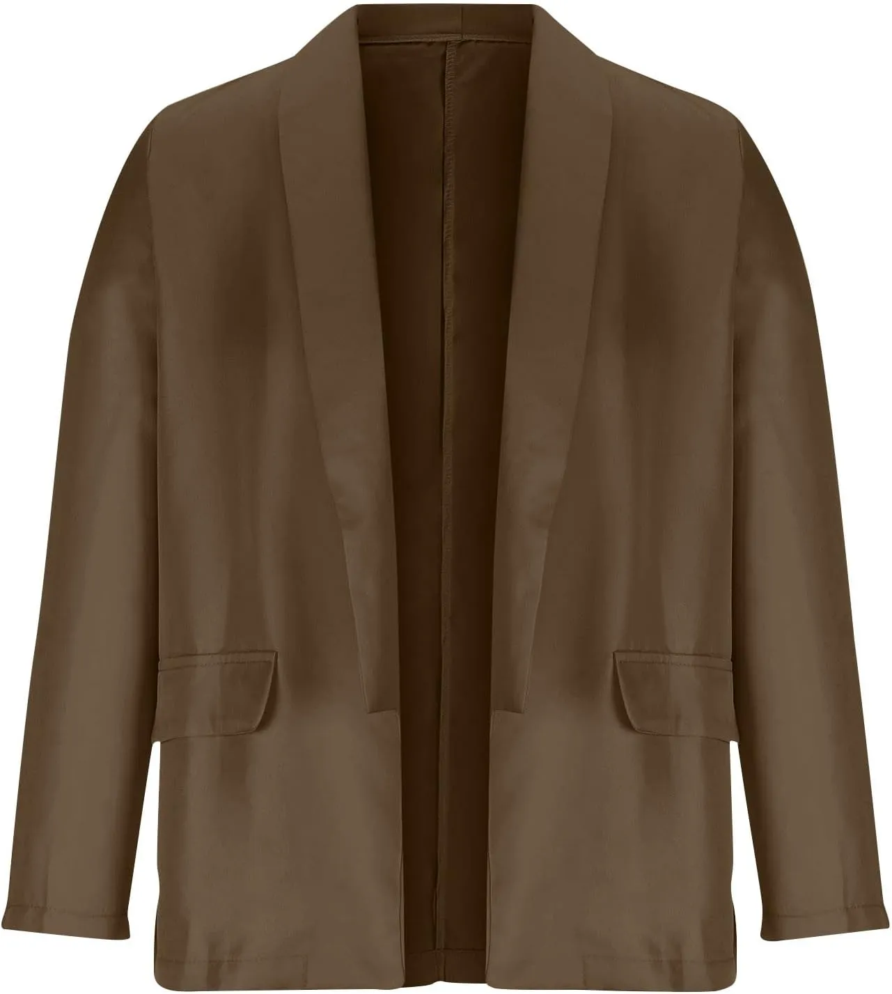 Open Front Blazers for Women Business Casual Lightweight Single Breasted Blazer Jacket Mid Length Lapel Suit Coats