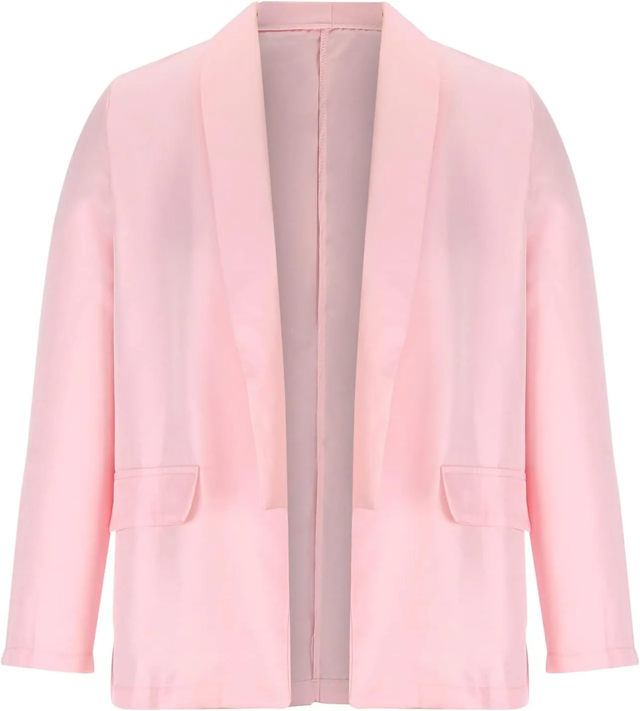 Open Front Blazers for Women Business Casual Lightweight Single Breasted Blazer Jacket Mid Length Lapel Suit Coats