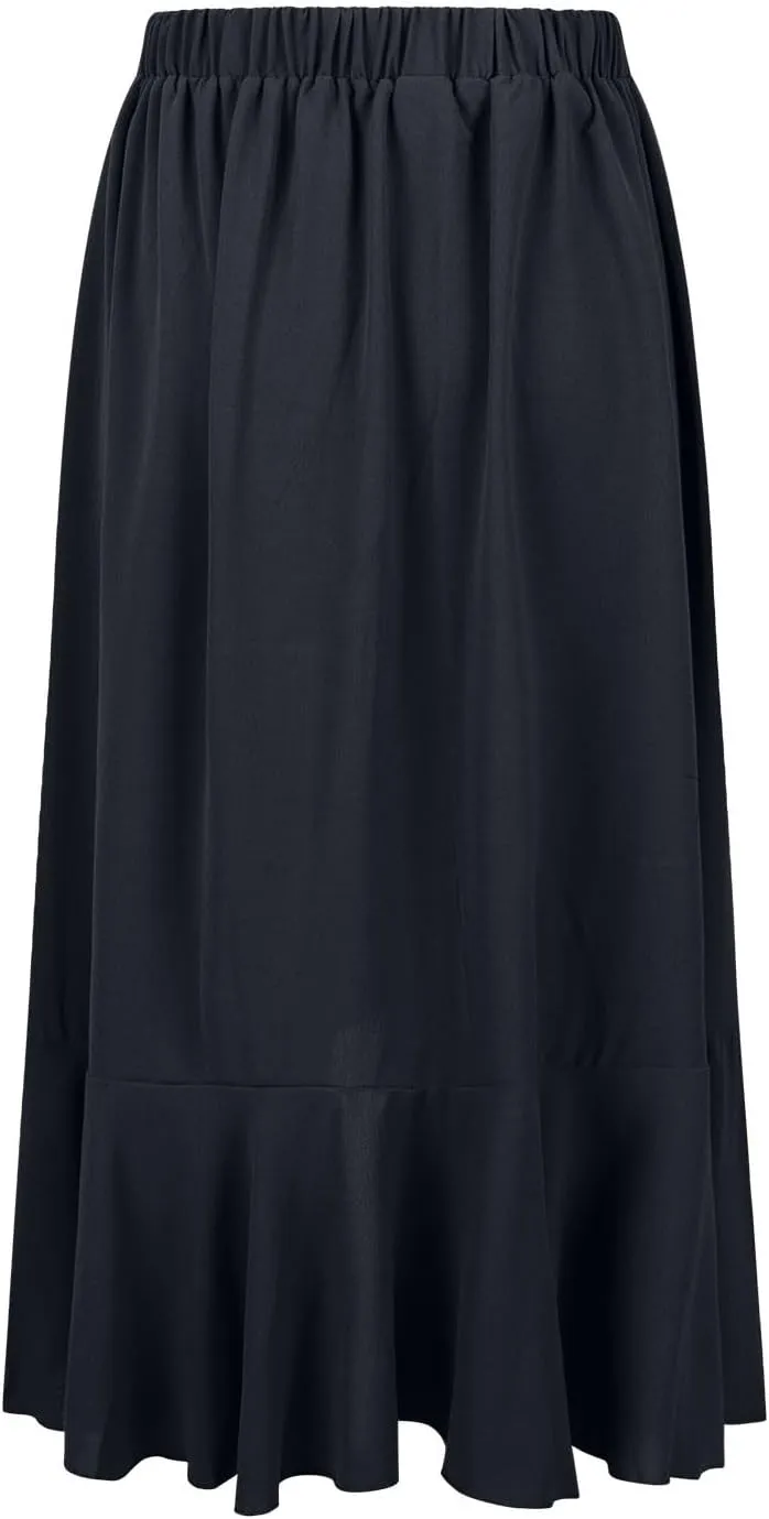 Oplxuo High Waist Wrap Skirt with Slit Flowy Skirts for Women Trendy Summer Ruffle High Low Maxi Skirt
