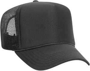 Otto Caps 5 Panel High Crown Mesh Back Trucker Hat Polyester Foam Front