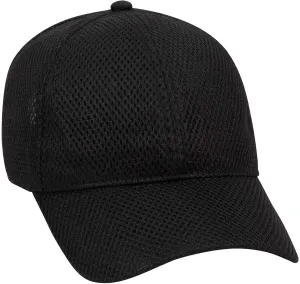 Otto Caps 6 Panel Low Profile Baseball Cap Polyester Air Mesh Black