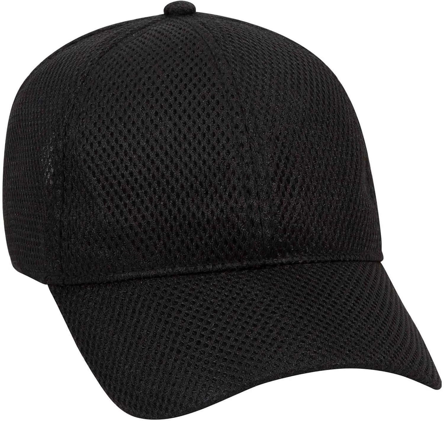 Otto Caps 6 Panel Low Profile Baseball Cap Polyester Air Mesh Black