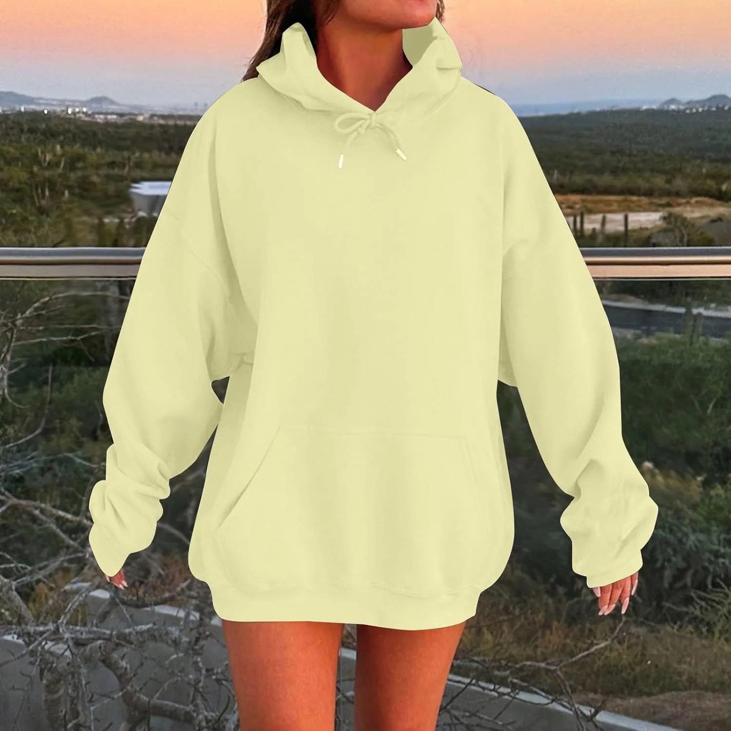 Oversized Hoodies for Women Casual Fleece Sweatshirts Trendy Drawstring Pullover Sweaters Cute Hoodie with Pocket