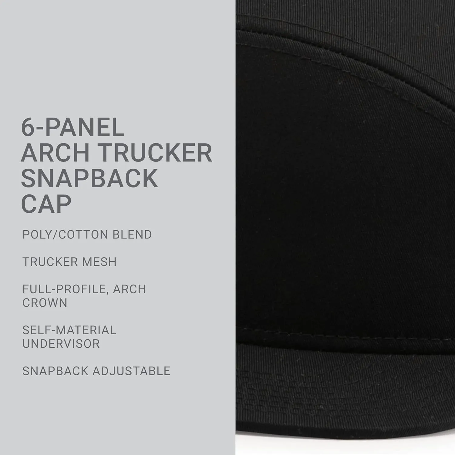 Pacific Headwear 6-Panel Arch Trucker Snapback Cap