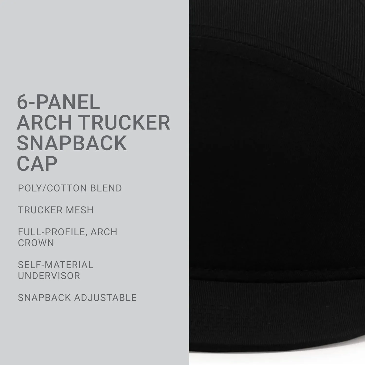 Pacific Headwear 6-Panel Arch Trucker Snapback Cap