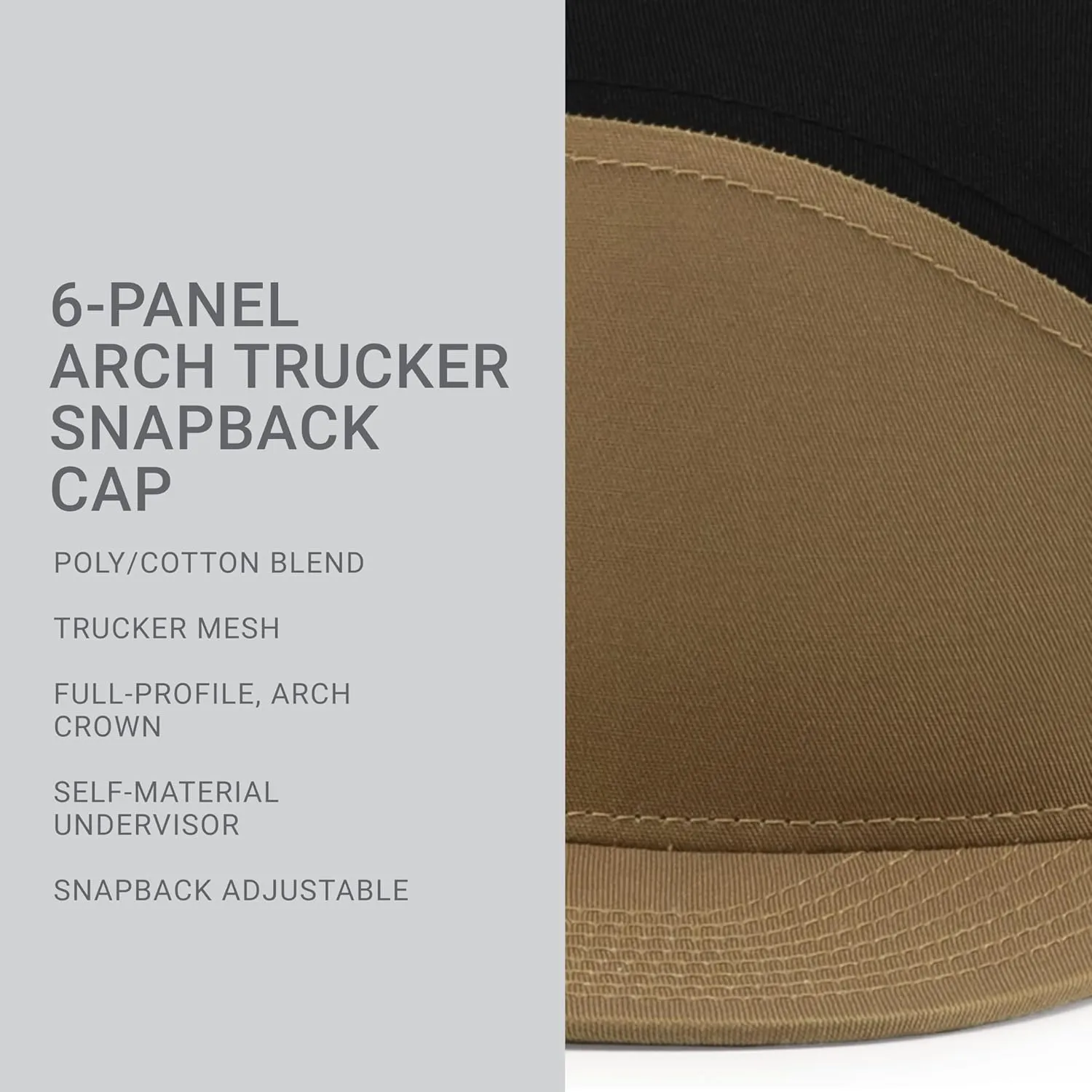 Pacific Headwear 6-Panel Arch Trucker Snapback Cap