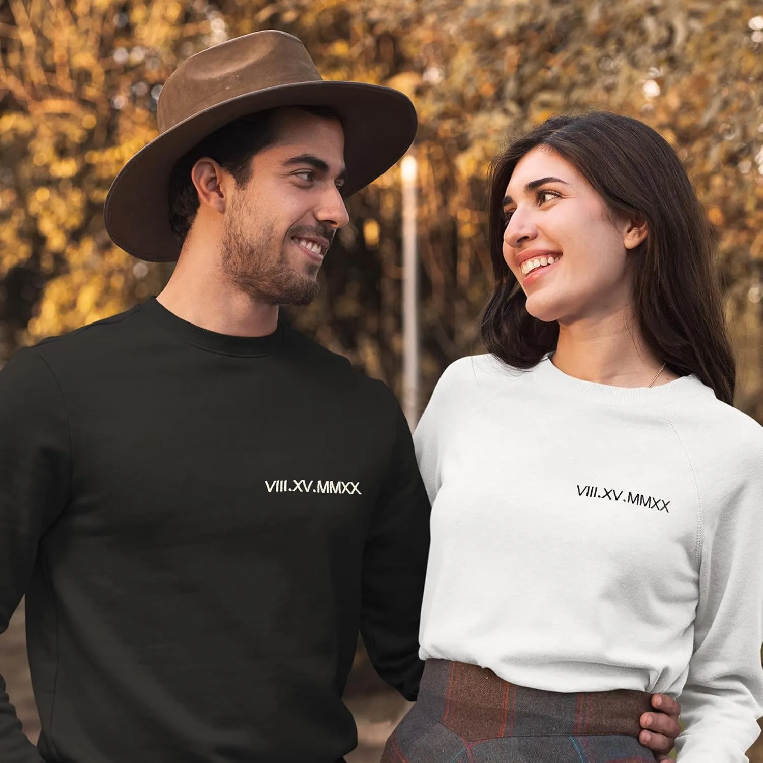 Pamaheart Custom Embroidered Roman Numeral Hoodie - Matching Hoodies, Couple Sweatshirts, Gifts for Her, Him, Valentines Day
