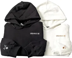 Pamaheart Custom Embroidered Roman Numeral Hoodie - Matching Hoodies, Couple Sweatshirts, Gifts for Her, Him, Valentines Day