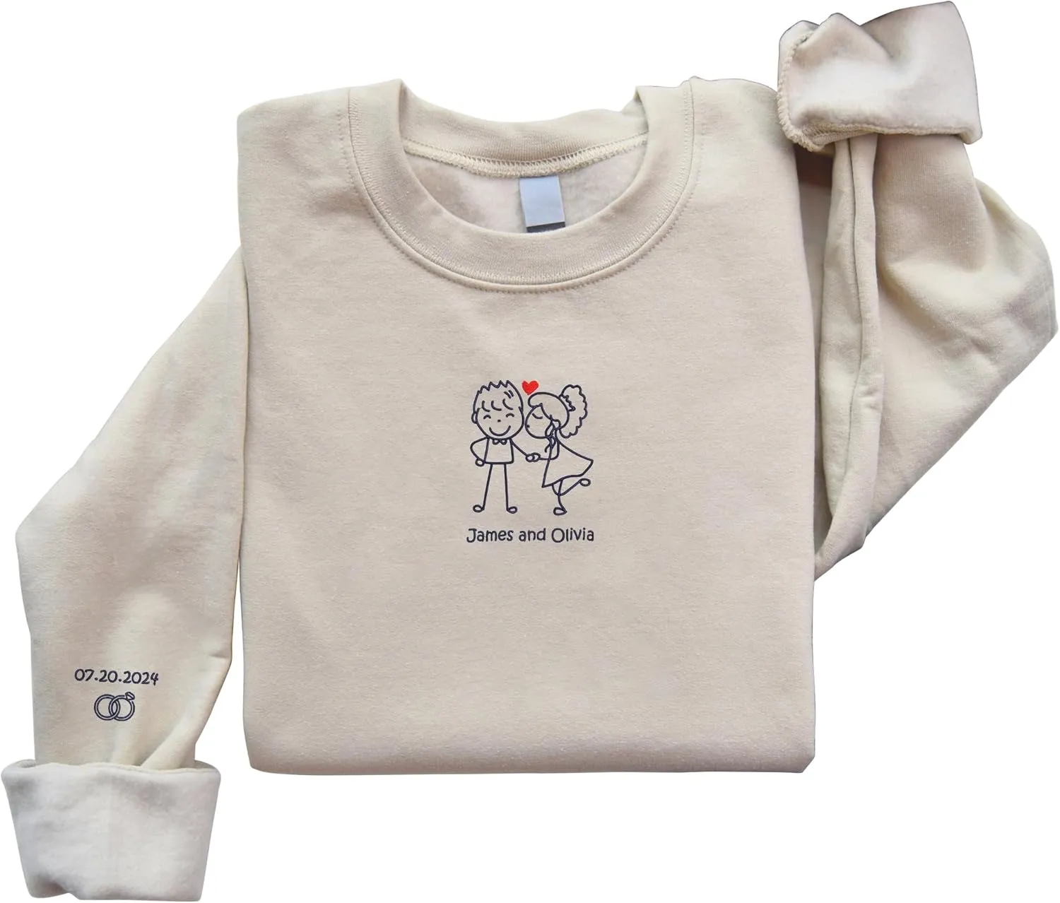 Personalized Embroidered Couple Hoodies - Couple Sweatshirts, Gifts for Boyfriend, Valentines Day, Chrismas