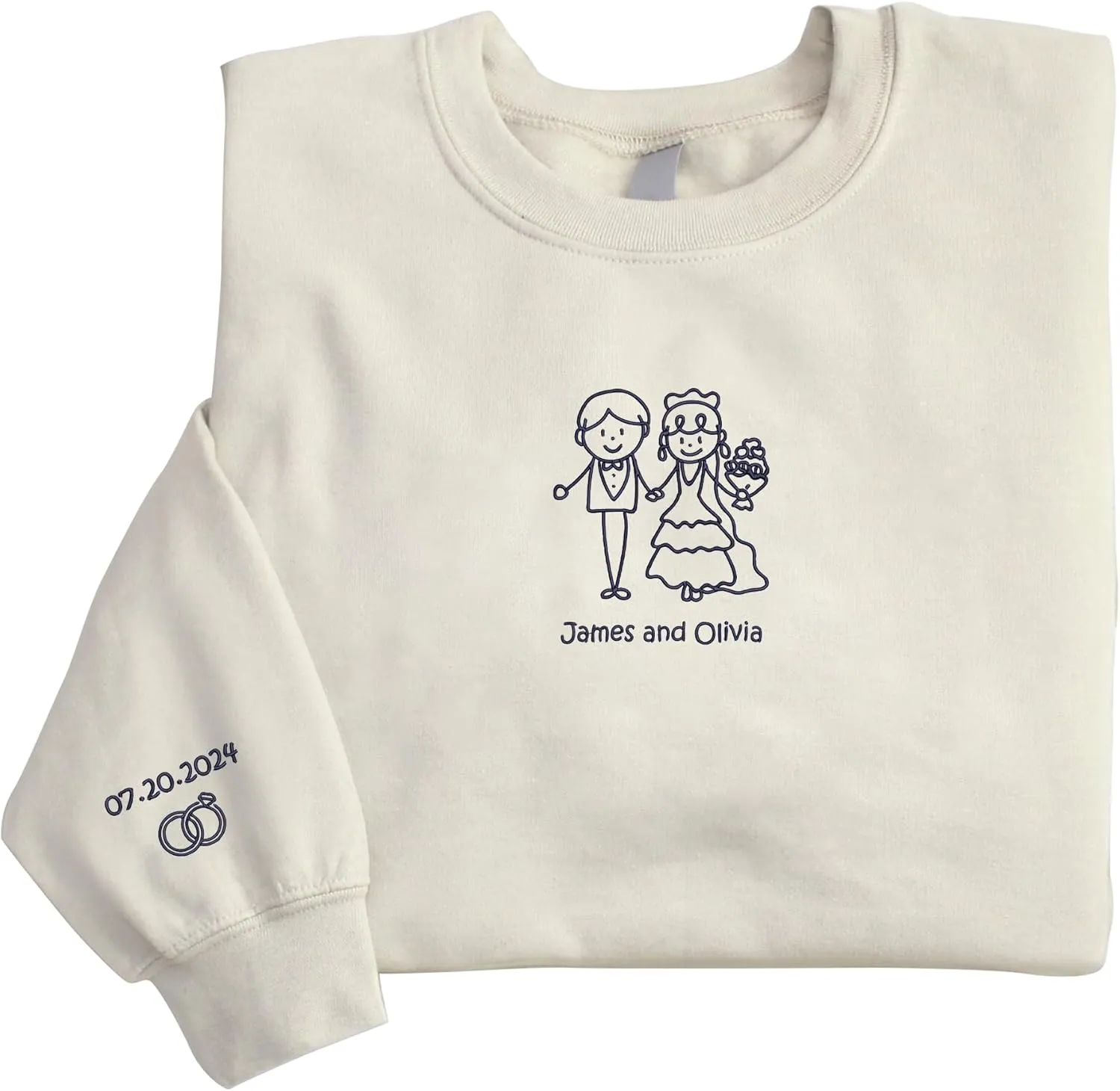 Personalized Embroidered Couple Hoodies - Couple Sweatshirts, Gifts for Boyfriend, Valentines Day, Chrismas