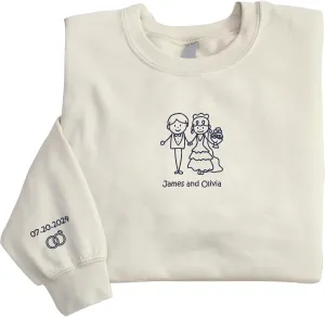 Personalized Embroidered Couple Hoodies - Couple Sweatshirts, Gifts for Boyfriend, Valentines Day, Chrismas