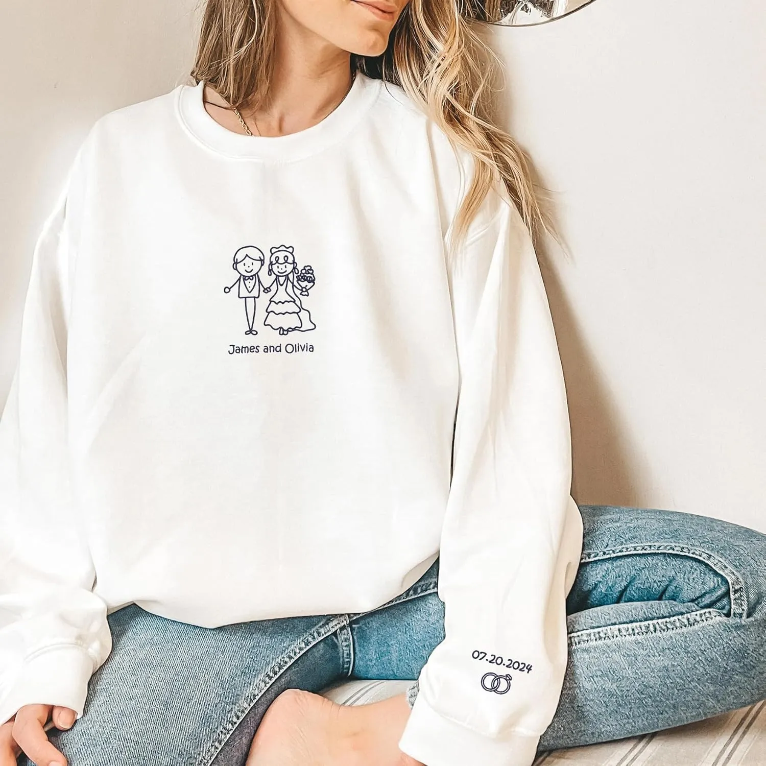 Personalized Embroidered Couple Hoodies - Couple Sweatshirts, Gifts for Boyfriend, Valentines Day, Chrismas