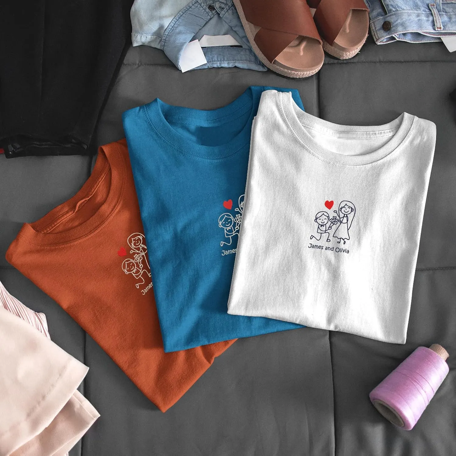 Personalized Embroidered Couple Hoodies - Couple Sweatshirts, Gifts for Boyfriend, Valentines Day, Chrismas