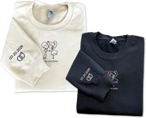 Personalized Embroidered Couple Hoodies - Couple Sweatshirts, Gifts for Boyfriend, Valentines Day, Chrismas