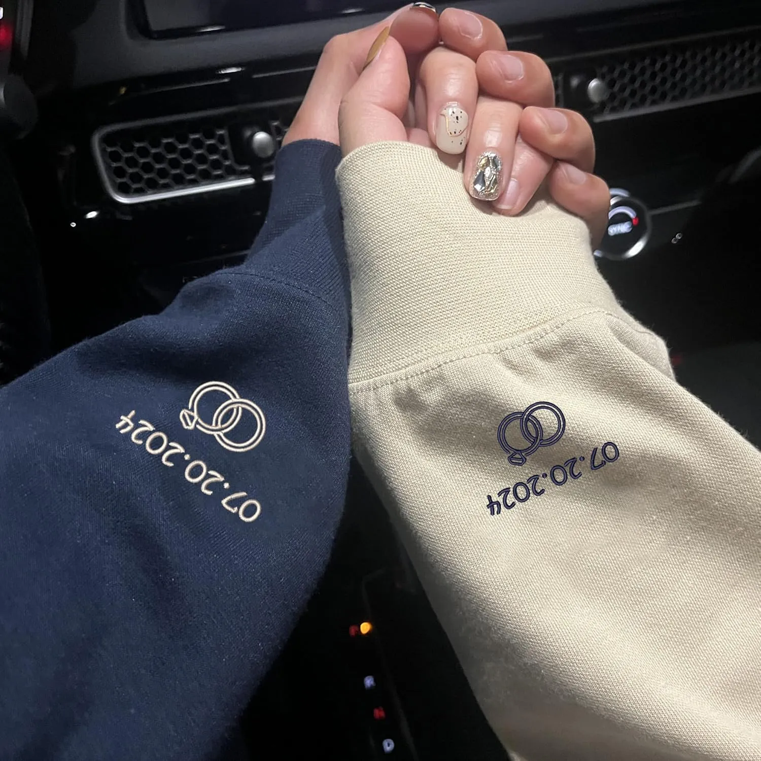Personalized Embroidered Couple Hoodies - Couple Sweatshirts, Gifts for Boyfriend, Valentines Day, Chrismas