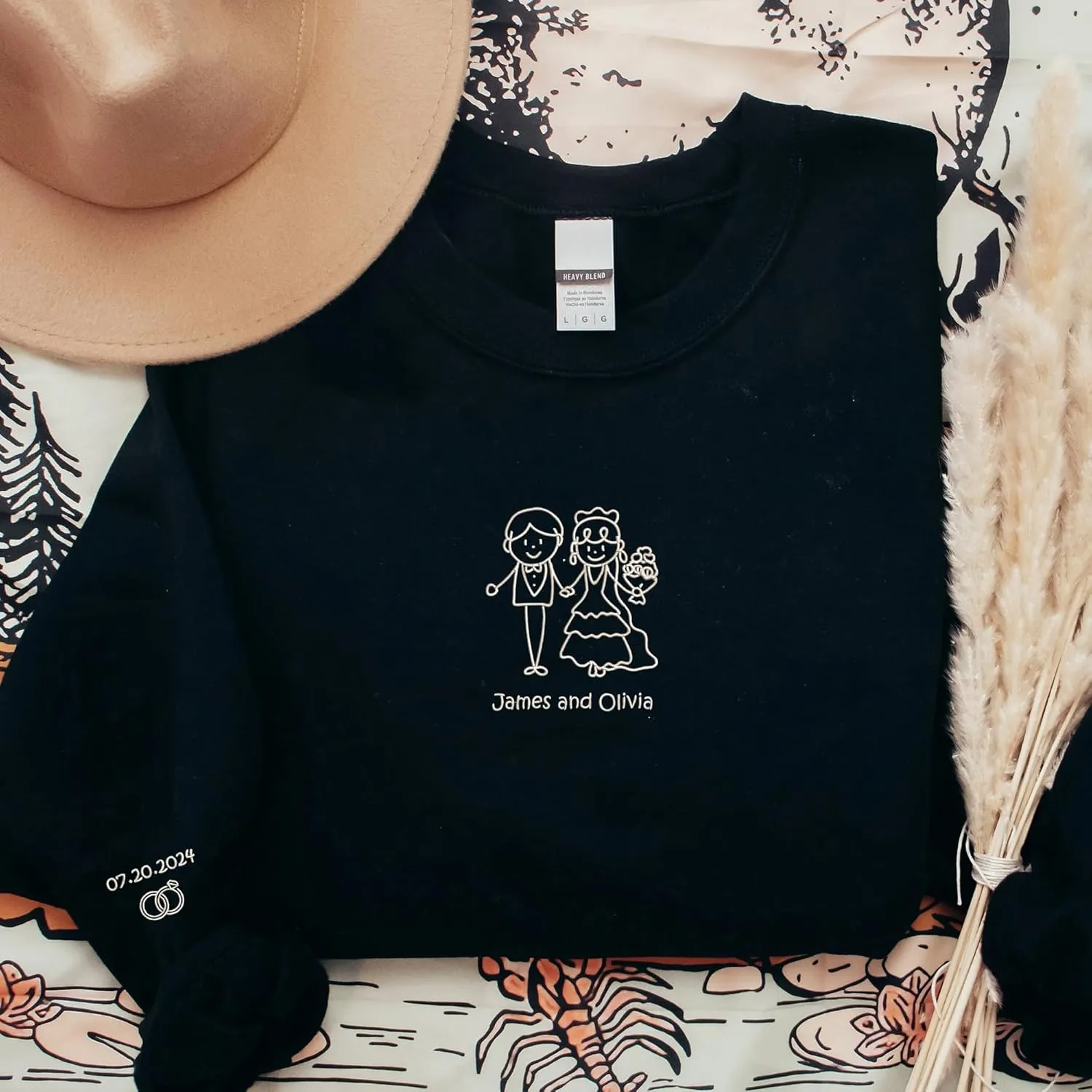 Personalized Embroidered Couple Hoodies - Couple Sweatshirts, Gifts for Boyfriend, Valentines Day, Chrismas