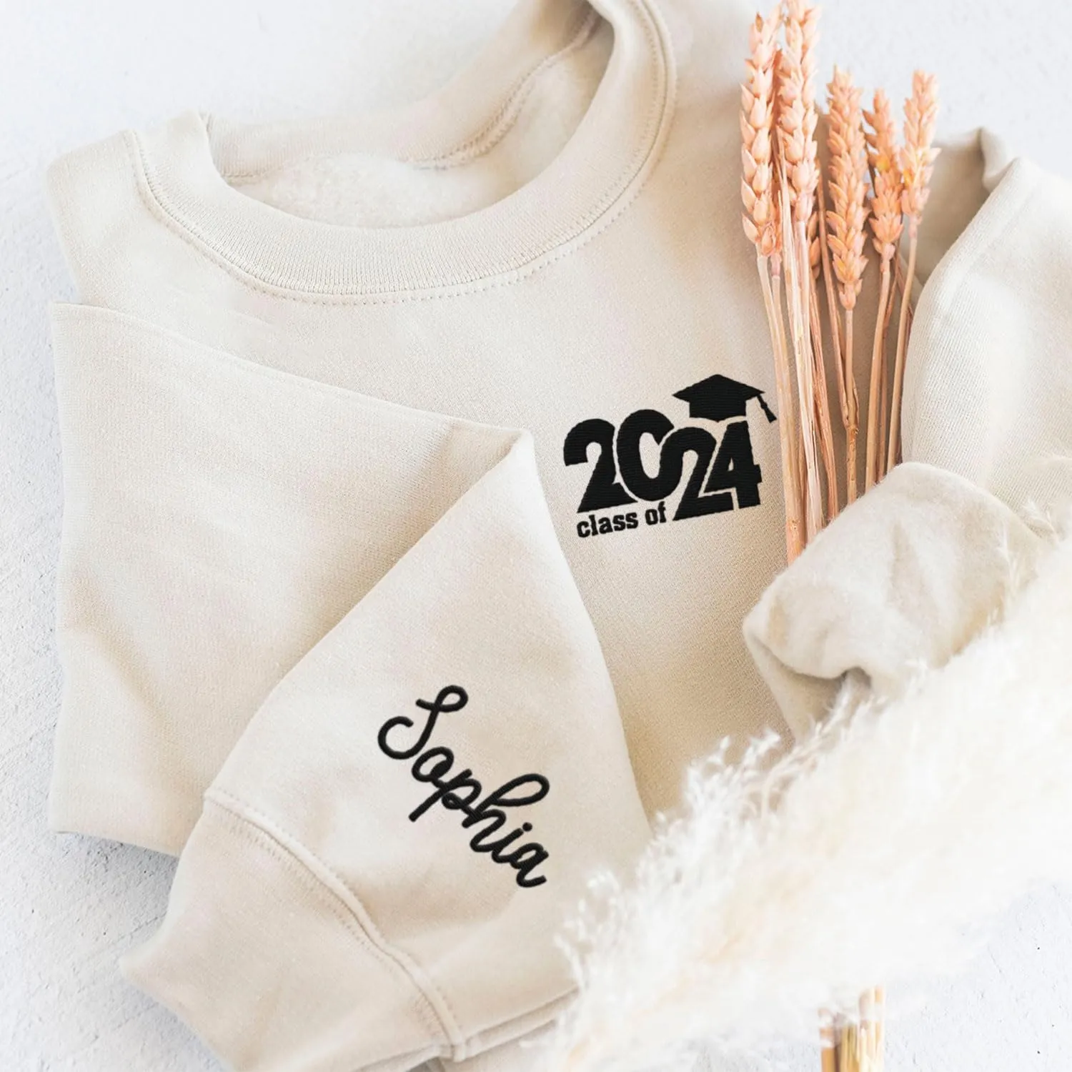 Personalized Senior 2025 Embroidered Sweatshirt Graduation 2025 Class Of 2025 Senior Class Senior Embroidered Sweatshirt