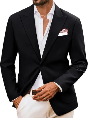 PJ PAUL JONES Mens Blazer Cotton Linen Suit Jacket Lightweight Casual Blazer Jackets with Pockets