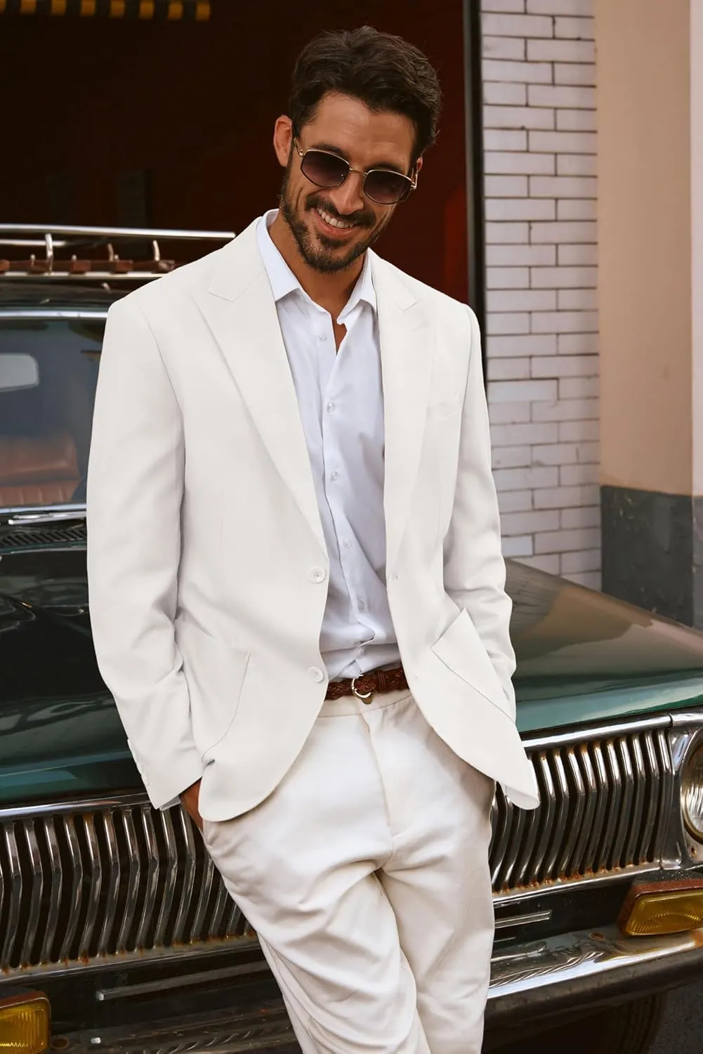 PJ PAUL JONES Mens Blazer Cotton Linen Suit Jacket Lightweight Casual Blazer Jackets with Pockets