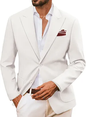 PJ PAUL JONES Mens Blazer Cotton Linen Suit Jacket Lightweight Casual Blazer Jackets with Pockets