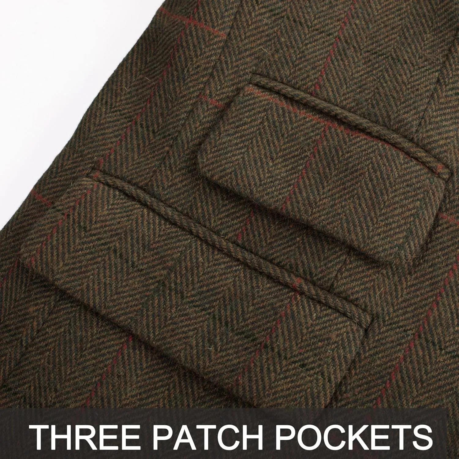 PJ PAUL JONES Men's Vintage Herringbone Tweed Blazers British Wool Blend Sport Coat Jacket