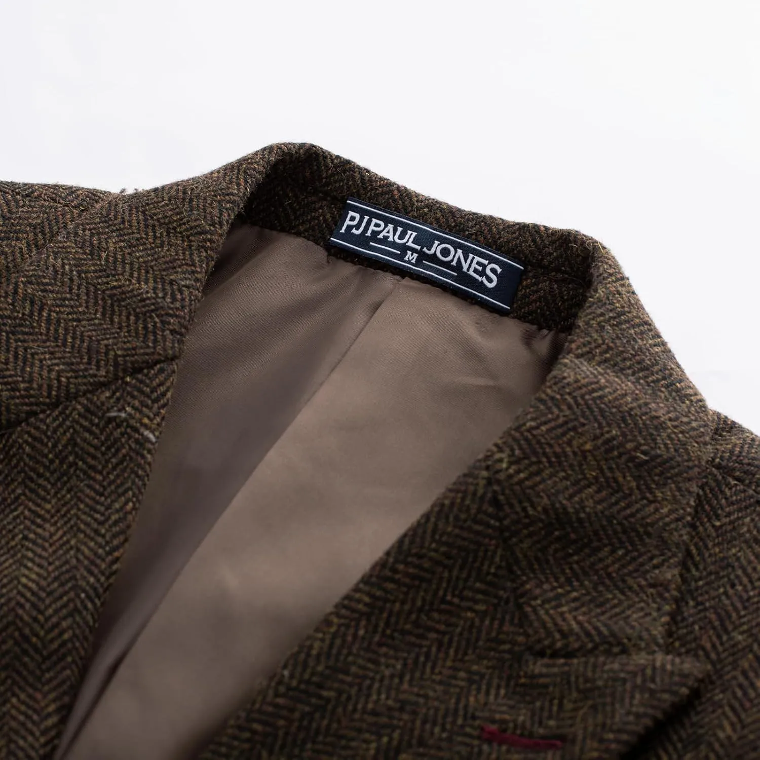 PJ PAUL JONES Men's Vintage Herringbone Tweed Blazers British Wool Blend Sport Coat Jacket