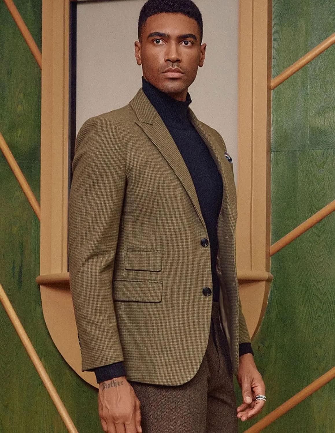 PJ PAUL JONES Men's Vintage Herringbone Tweed Blazers British Wool Blend Sport Coat Jacket