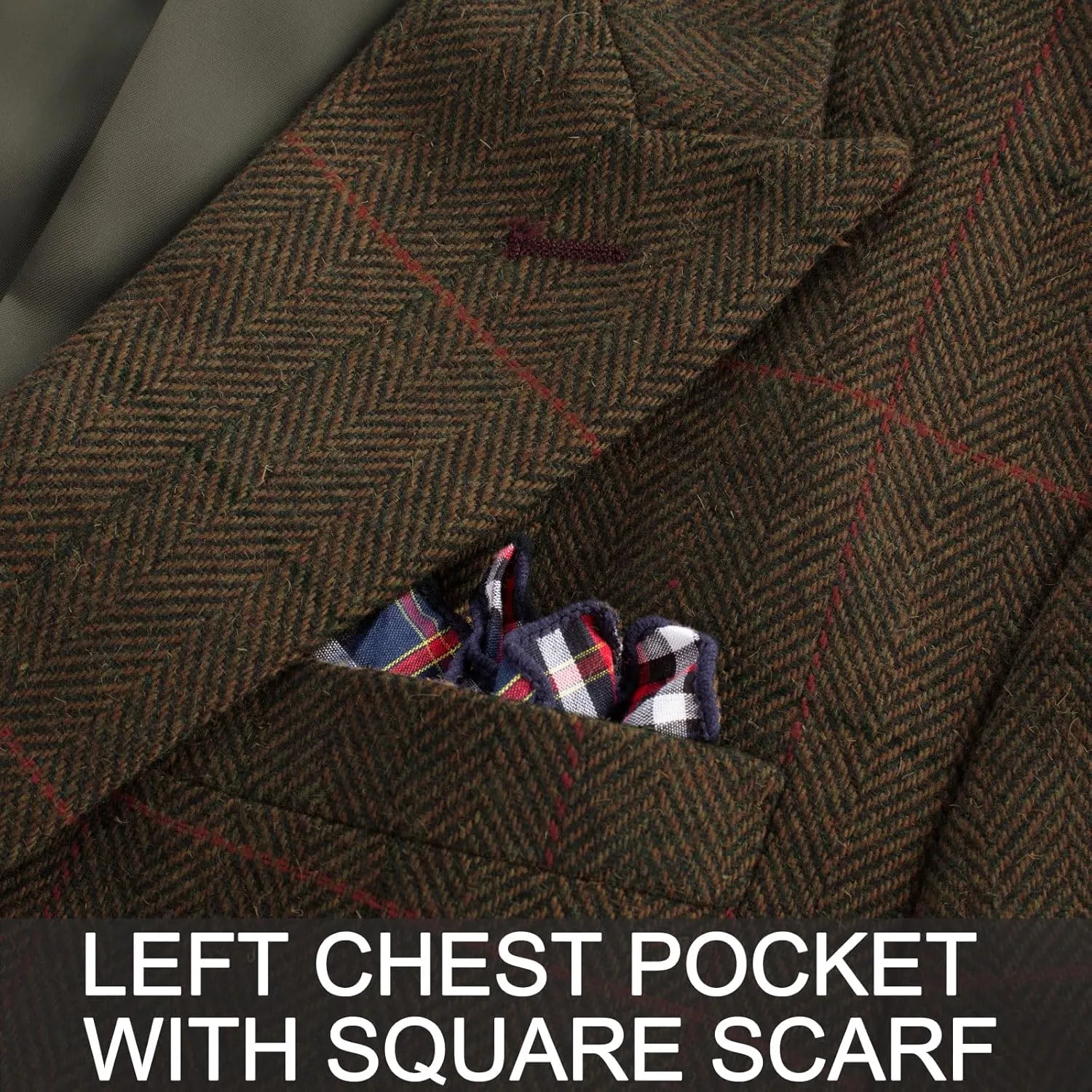 PJ PAUL JONES Men's Vintage Herringbone Tweed Blazers British Wool Blend Sport Coat Jacket