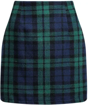 Plaid Skirts for Women Mini Skirts 2025 Aline High Waisted Short Sweater Skirt Pencil Skirt Knee Length