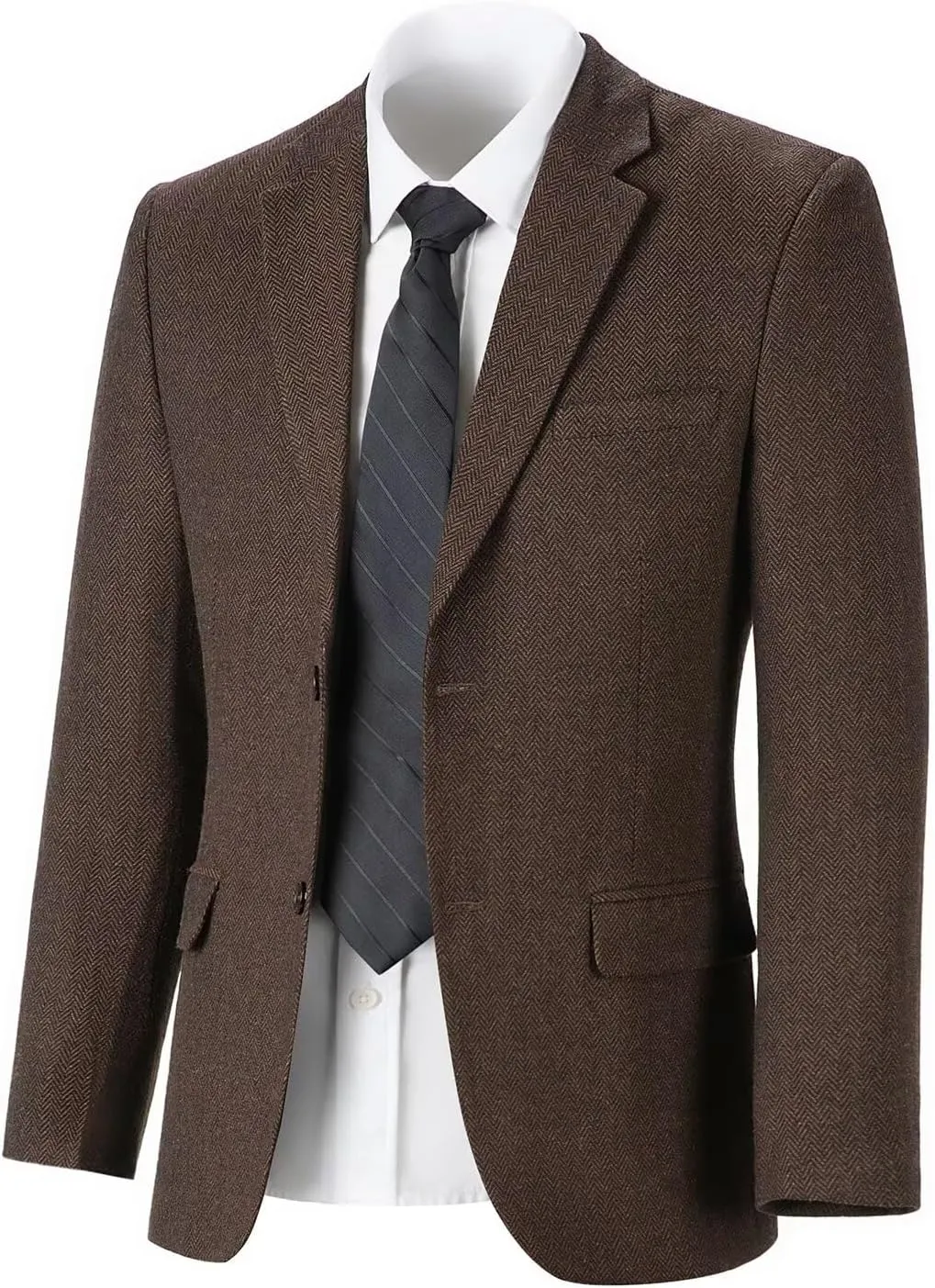 Retro Tweed Men's Suit Jackets,Herringbone Slim Fit Sport Coats Blazer Prom Business Casual Men Tux Jacket Wedding Blazers