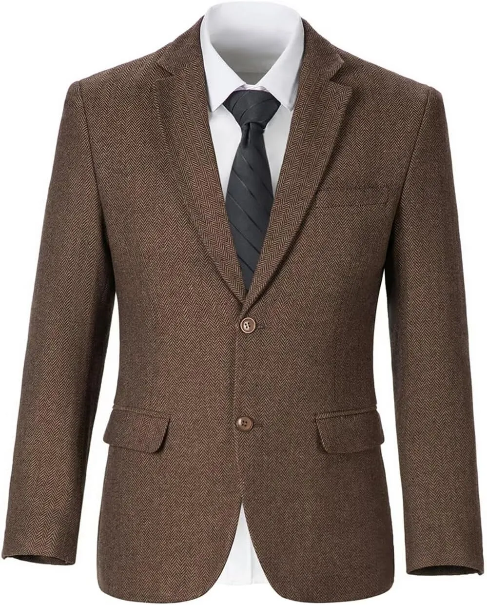 Retro Tweed Men's Suit Jackets,Herringbone Slim Fit Sport Coats Blazer Prom Business Casual Men Tux Jacket Wedding Blazers