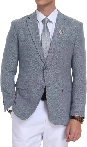 Retro Tweed Men's Suit Jackets,Herringbone Slim Fit Sport Coats Blazer Prom Business Casual Men Tux Jacket Wedding Blazers