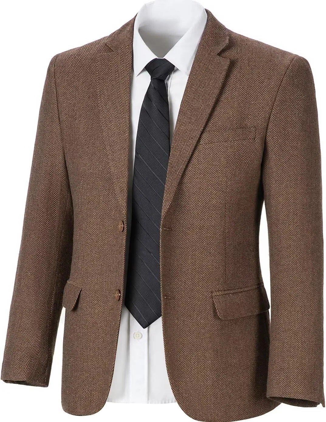 Retro Tweed Men's Suit Jackets,Herringbone Slim Fit Sport Coats Blazer Prom Business Casual Men Tux Jacket Wedding Blazers
