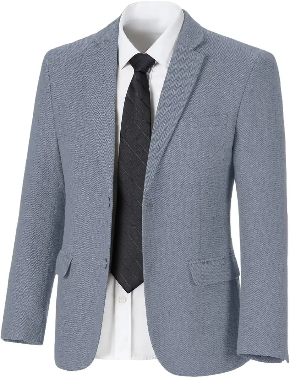 Retro Tweed Men's Suit Jackets,Herringbone Slim Fit Sport Coats Blazer Prom Business Casual Men Tux Jacket Wedding Blazers