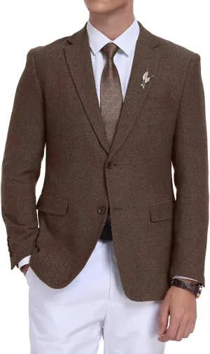 Retro Tweed Men's Suit Jackets,Herringbone Slim Fit Sport Coats Blazer Prom Business Casual Men Tux Jacket Wedding Blazers
