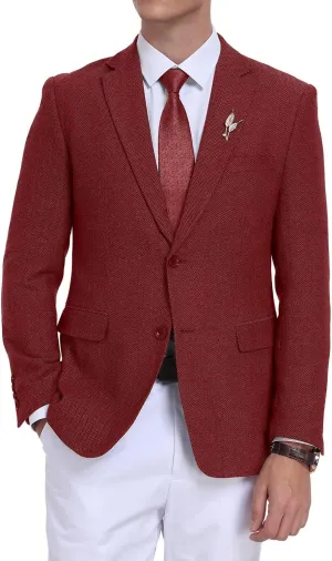Retro Tweed Men's Suit Jackets,Herringbone Slim Fit Sport Coats Blazer Prom Business Casual Men Tux Jacket Wedding Blazers
